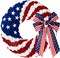 14Inch 4th of July Patriotic Day Wreath Artificial Roses Wreath for Front Door